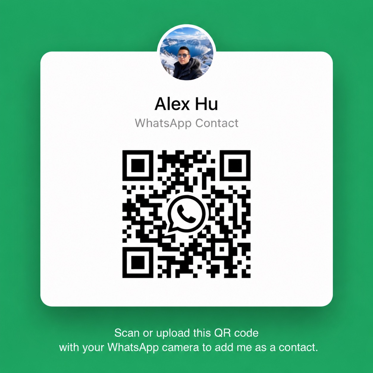 Alex Hu's WhatsApp contact QR code